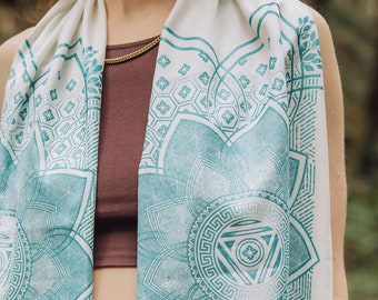 Superbloom Pashmina / Turkish Cotton Shawl / Sacred Geometry Clothing / Festival + Streetwear Scarf