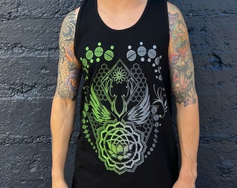 Lotus World Tank Top / Sacred Geometry Clothing / Festival + Streetwear
