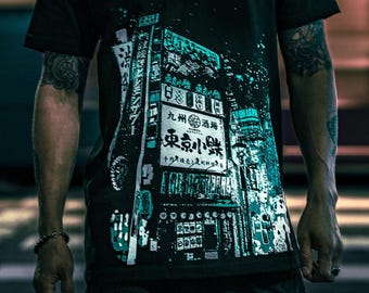 Late Night in Shibuya Shirt / Screen Printed T-shirt / Tokyo Streetwear