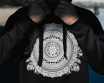 Cassady Bell x Rythmatix Mandala Hoodie / Festival + Streetwear Sweatshirt / Sacred Geometry Clothing