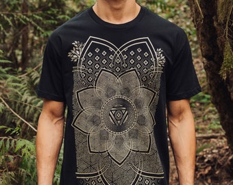 Superbloom Shirt (Gold) / Unisex Festival + Streetwear / Sacred Geometry Clothing