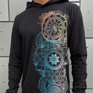 Sudadera con capucha de manga larga Time Capsule / Ropa de geometría sagrada / Festival + Ropa urbana