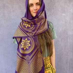 Eternal Series Pashmina / Turkish Cotton Shawl / Sacred Geometry Clothing / Festival + Streetwear Scarf