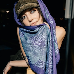 Superbloom Pashmina / Turkish Cotton Shawl / Sacred Geometry Clothing / Festival + Streetwear Scarf