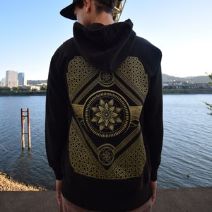 Eternal Series Zip-up Hoodie / Sacred Geometry + Moroccan Design / Festival Clothing + Streetwear