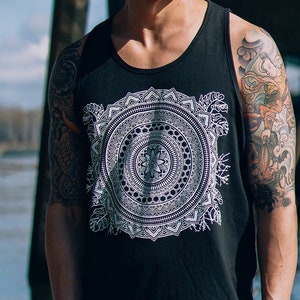 Cassady Bell x Rythmatix Mandala Tank  / Sacred Geometry Sleeveless Shirt / Festival + Streetwear + Yoga Clothing
