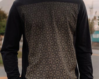 Prism Space Long Sleeve Hoodie / Men's Sacred Geometry Festival Pullover / Streetwear Yoga Long Sleeve