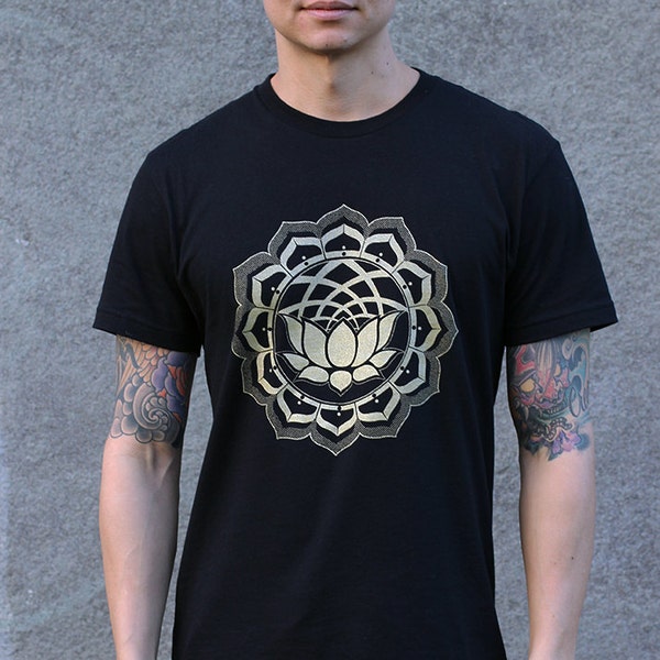Lotus Icon Shirt / Unisex Sacred Geometry Clothing / Festival + Streetwear