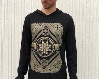 Eternal Series Long Sleeve Hoodie / Sacred Geometry Clothing / Festival + Streetwear