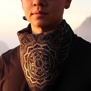 Bandana en coton chakra / Vêtements à géométrie sacrée / Festival + Streetwear