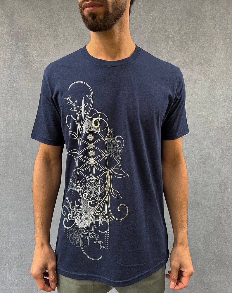 In Bloom Shirt / Unisex Sacred Geometry Clothing / Festival Streetwear image 3