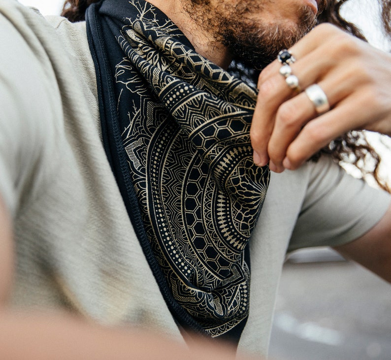 Rythmatix x Cassady Bell Cotton Bandana / Sacred Geometry Clothing / Festival Streetwear image 2