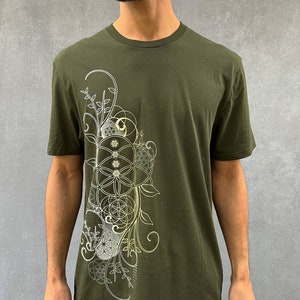 In Bloom Shirt / Unisex Sacred Geometry Clothing / Festival Streetwear image 2