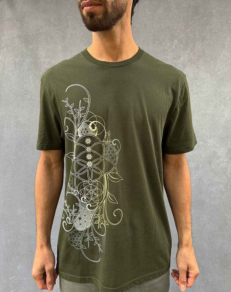 In Bloom Shirt / Unisex Sacred Geometry Clothing / Festival Streetwear image 2