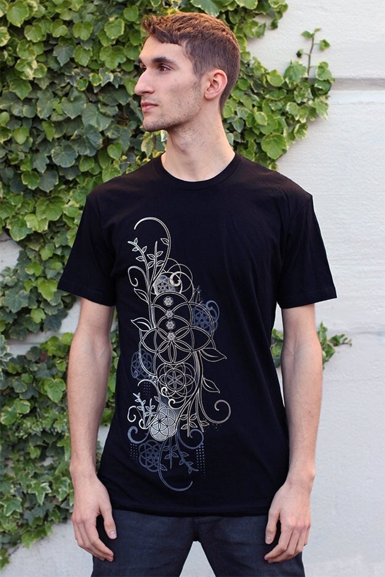 In Bloom Shirt / Unisex Sacred Geometry Clothing / Festival Streetwear image 1