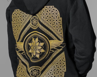 Eternal Series Zip-up Hoodie / Sacred Geometry + Moroccan Design / Festival Clothing + Streetwear