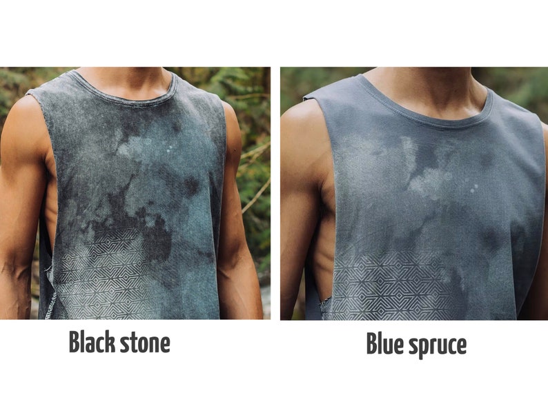 Geometric Color Wash Men's Sleeveless Shirt / Sacred Geometry Clothing / Festival Streetwear image 7