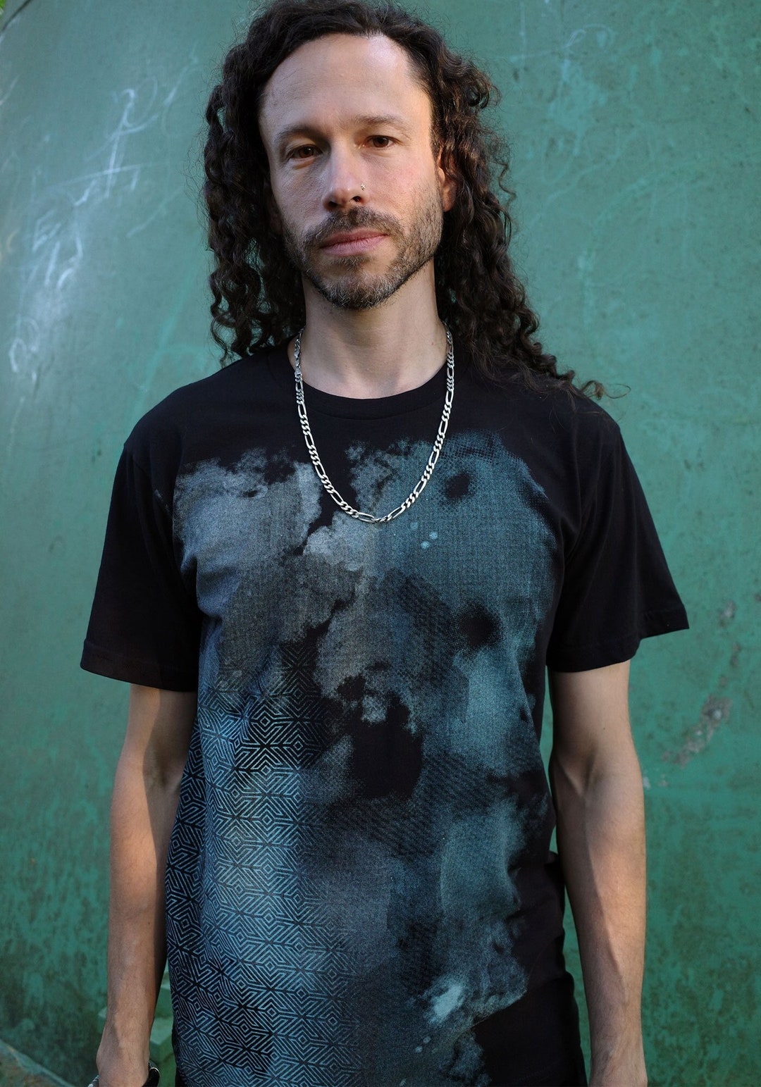 Geometric Color Wash Shirt / Screen Printed Sacred Geometry Etsy