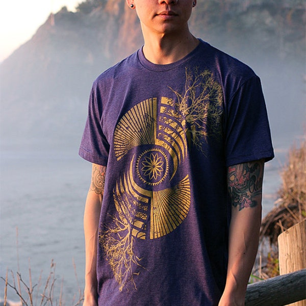 Reflection Men's Shirt / Sacred Geometry Clothing / Festival + Streetwear