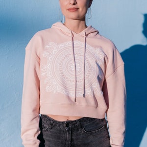 Cassady Bell Mandala Remix Crop Hoodie / Sacred Geometry / Festival Streetwear Pullover image 2