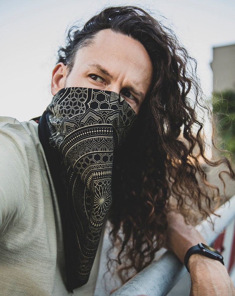 Rythmatix x Cassady Bell Cotton Bandana / Sacred Geometry Clothing / Festival Streetwear image 1