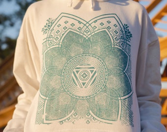 Superbloom Crop Hoodie / Women's Sacred Geometry Clothing / Festival + Yoga Hoodie