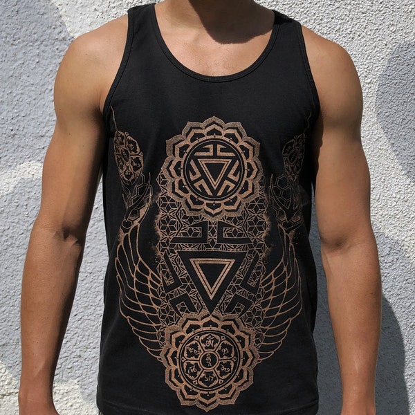 Ascendant Chakra Men's Tank Top / Sacred Geometry Clothing / Festival + Streetwear