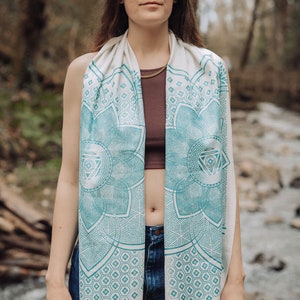 Superbloom Pashmina/Turkse katoenen sjaal/heilige geometrie kleding/festival streetwear sjaal afbeelding 4
