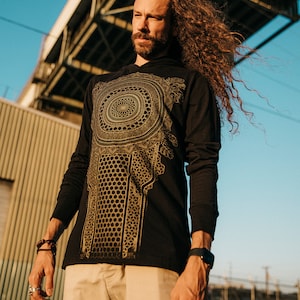 Cassady Bell x Rythmatix Long Sleeve Hoodie / Festival + Streetwear / Sacred Geometry Clothing