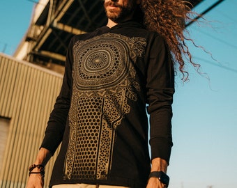 Cassady Bell x Rythmatix Long Sleeve Hoodie / Festival + Streetwear / Sacred Geometry Clothing