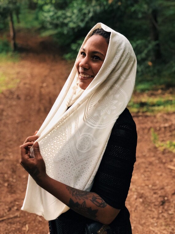 White cotton infinity scarf deals