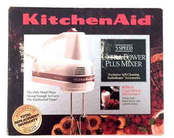 Vintage KitchenAid Ultra Power Plus Mixer - Vintage KitchenAid Mixer - KitchenAid Hand Mixer - KitchenAid KHM5TBWH - Brand New - Small Mixer