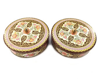 Vintage Damer England Tins Floral - Vintage English Tins - Vintage Floral Damer Tins - Floral Tin - English Floral - British Tins - Cookie