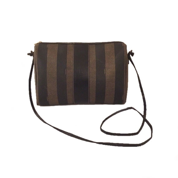Vintage Authentic Fendi Pequin Crossbody Bag - Vin