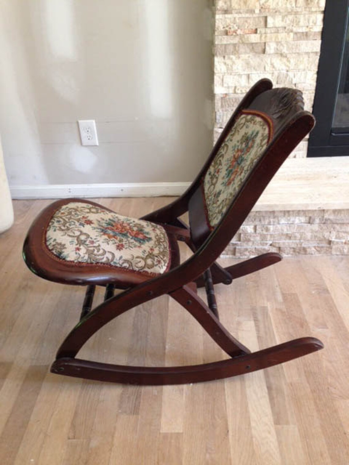 Solid Wood Antique Folding Rocking Chair Etsy