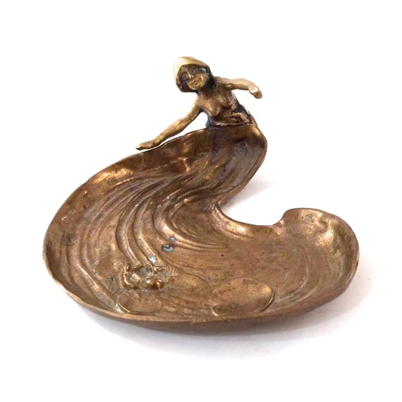 Vintage Art Nouveau Jewelry Dish - Vintage Solid B