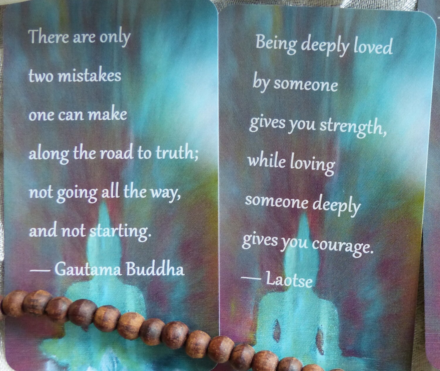 Buddhistische Weisheiten Set aus 40 Karten mit passenden buddhistischen