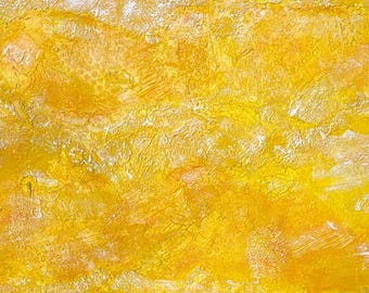 Original abstract painting in yellow with structure, acrylic on canvas 16 x 32 ", hand painted, contemporary abstract painting