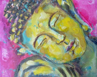 Leinwanddruck "Ruhender Buddha" 30 x30 cm