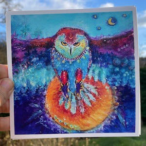 Print &quot;Owl Spirit&quot; 7 x 7 &quot; on High Quality Paper Fairytale Art