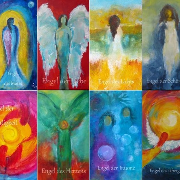 Engelbotschaften - Set aus 40 Engelkarten mit passenden Affirmationen auf der Rückseite
