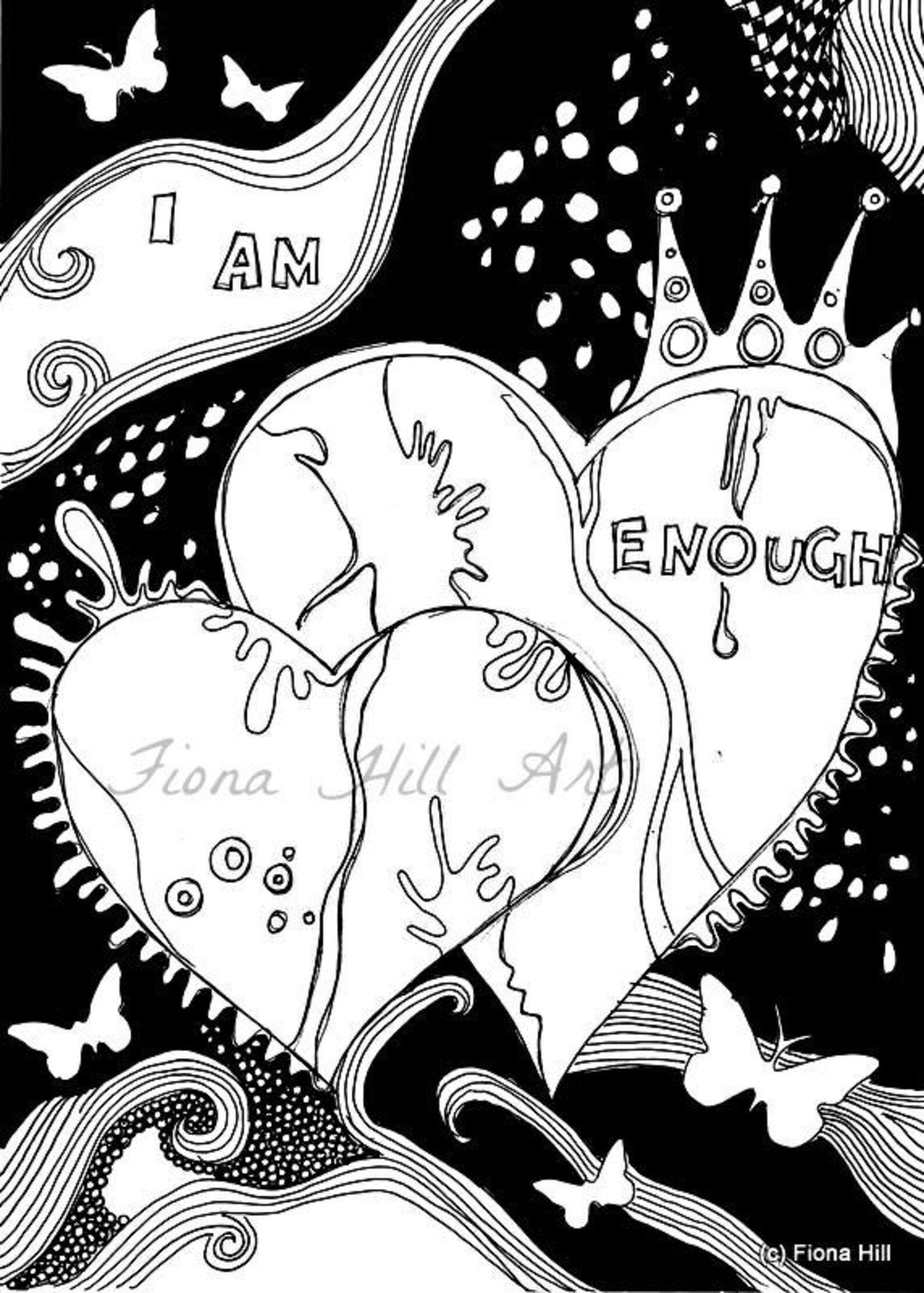 Printable Love Heart Instant Download Colouring Page - Etsy