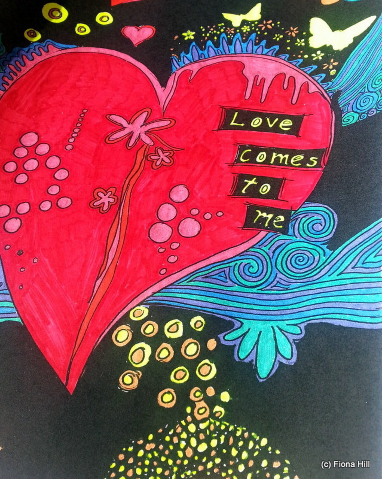 Printable Love Heart Instant Download Colouring Page - Etsy