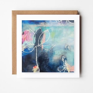 Lotus Flower Greeting Card - Handmade Card - Rebirth - New beginnings - Yoga Card - Thinking of you card - Zen Art - Gift for Yoga Lovers