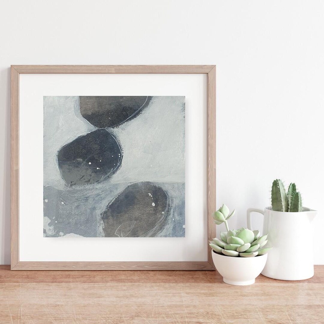 Precarious Abstract ORIGINAL Black and White Abstract Painting - Handmade - Stone Stack Art ...