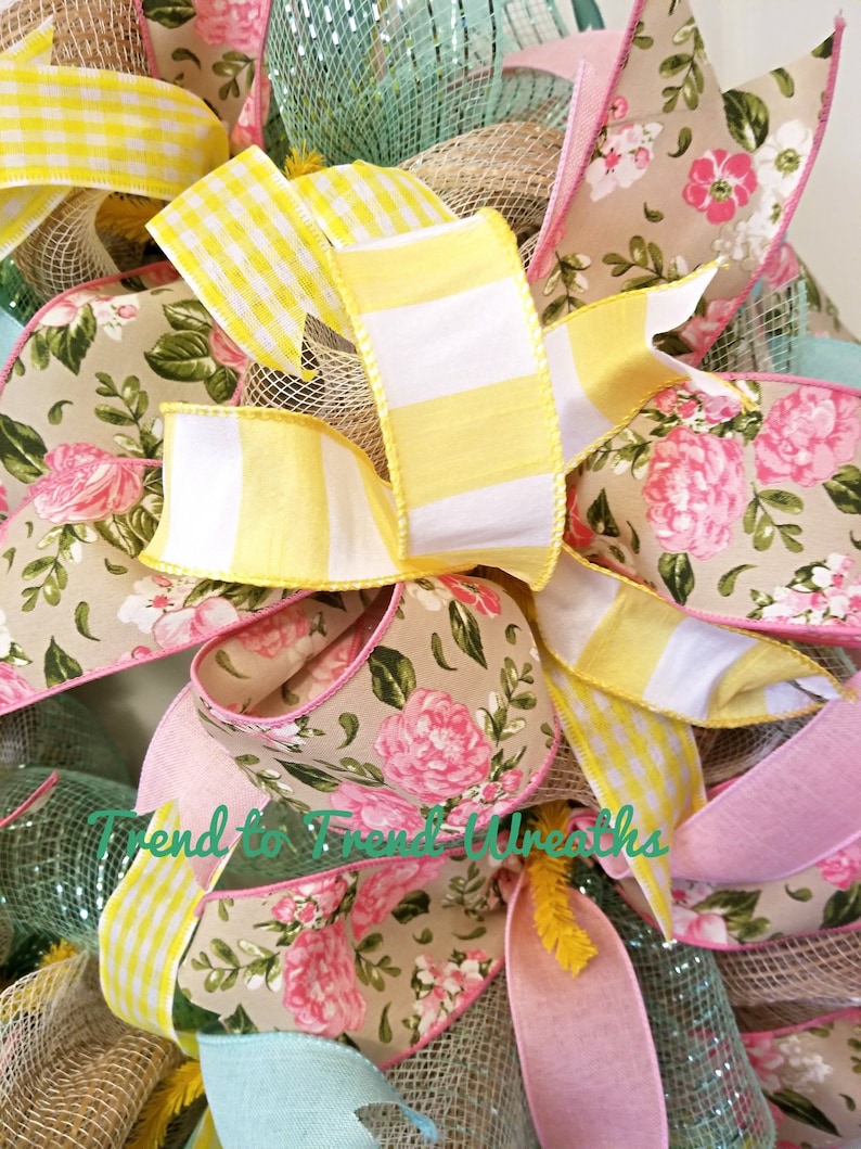 Easter Wreath Bows Easter,Easter Wreath Mesh,Front Door Decor,Easter Decor,Blessed,Blessed Wreath,Best Easter Wreath Easter Wreath Spring