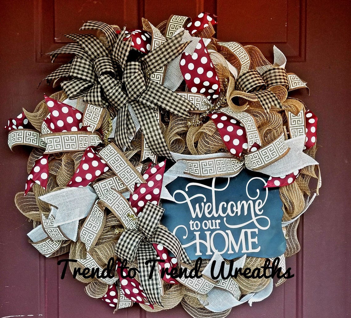 Welcome to our Home Wreath Welcome Wreath Front Door Wreath | Etsy