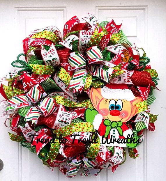 Elf Wreathelf On The Shelfbest Christmas Wreathchristmas Etsy