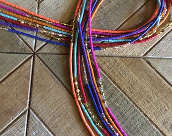 Ghana Bead Waist Beads – Flat Disc Tie-On Belly Beads