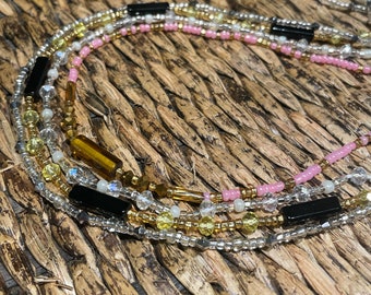 Crystal Tie-On Waist Beads: Adjustable Beaded Strands
